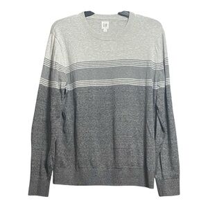 Mens Gap Business Grey Cotton Long Sleeve Crewneck L